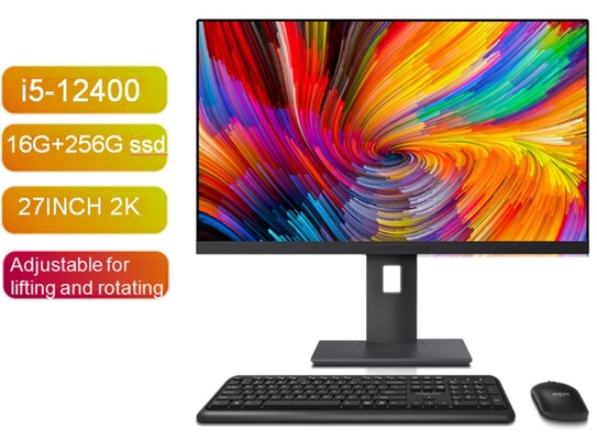 27 pouces Intel I5-12400 CPU 16G + 256G SSD tout en un PC avec Win7/8/10/11