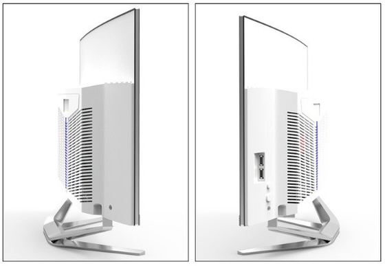 24 pouces PC tout en un ordinateur de jeu argent I5 / I7 2mm Micro Rim 512G m.2 sSD HD