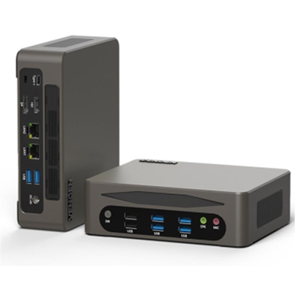 Black/Silver 256 Go SSD Mini PC avec double système d'exploitation (Windows 10/11 ou Android)